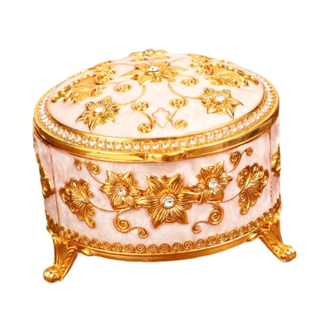 Boîte à Bijoux Décorative En Alliage Zinc – Couleur Or – Dimensions 7,7x5,8 Cm – Grande Capacité – Neuf Avec étiquettes