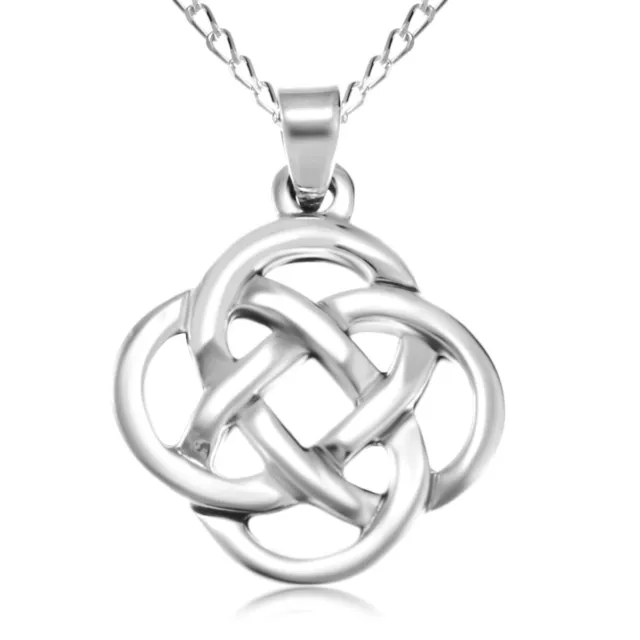 Sterling silver Celtic knot pendant necklace with 18" silver chain in gift box