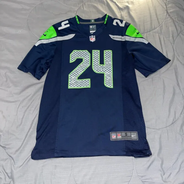 Nike On Field MARSHAWN LYNCH Jersey #24 Seattle Seahawks Jersey Size Small