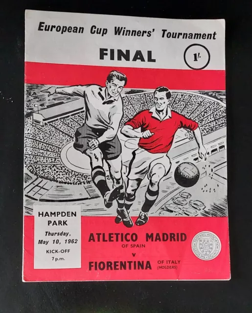 ATHLETICO MADRID v FIORENTINA. FINAL TIE. HAMPDEN PARK, GLASGOW, SCOTLAND. 1962