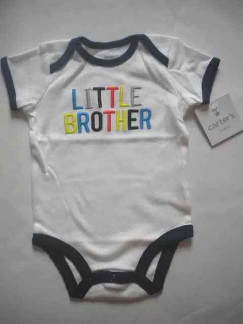Nwt Carters Little Brother 3 Months Size Short Sleeve Shirt Top Bodysuit