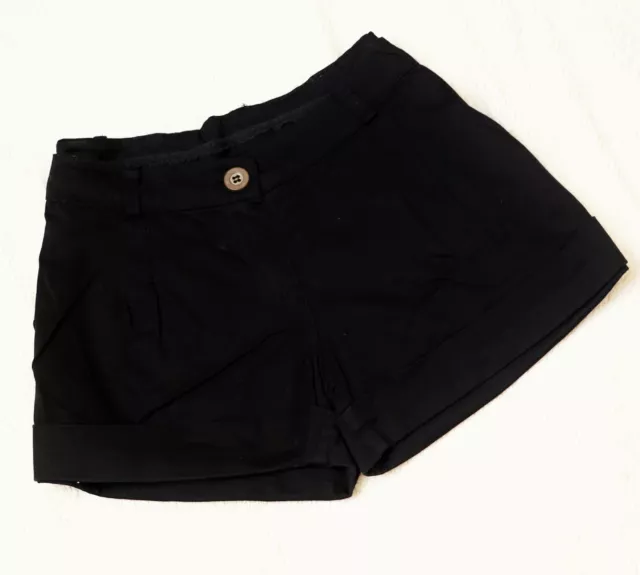 Schwarze Baumwolle Stretch Shorts Hot Pants Kurze Hose Denim M 36