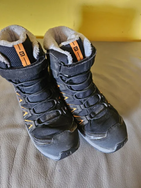 Salomon XA Pro 3D Mid Winter Boots Kids Uk 3.5 Eu 36 Trail Hiking Boots Black