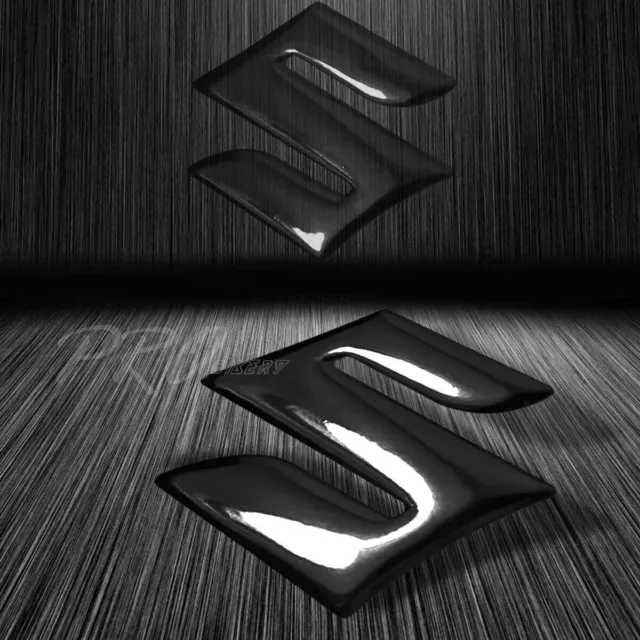 1PC 2" 3D Emblem Decal Logo Polished/Glossy Fairing/Fender Sticker Suzuki Black
