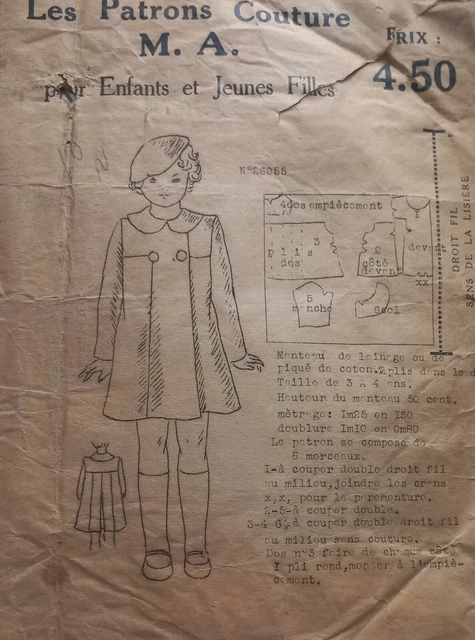 Patron Couture Ancien Echo De La Mode - Ensemble Pour Fillette 11 à 13 Ans, Occasion