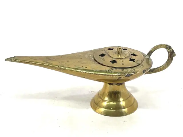 Vintage Brass Genie Lamp Incense Burner