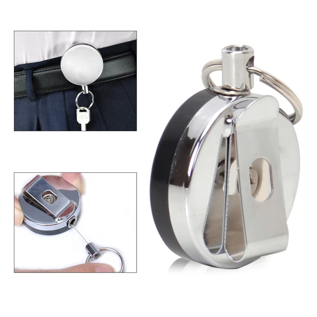 Retractable Recoil Key Chain Key ring reel Belt Clip Badge ID Holder New