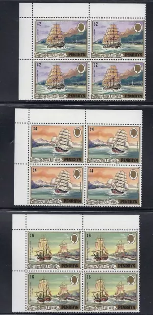 Penrhyn 1981 Expédié Ensemble Sc 160-72 Blocs /4 MNH