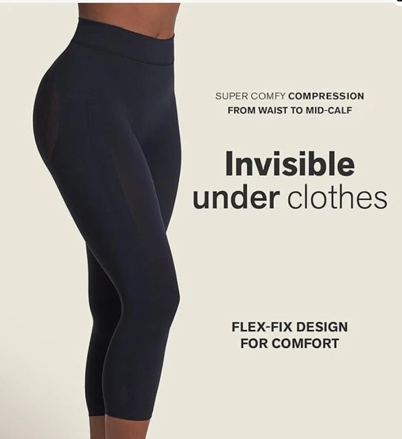 LEONISA INVISIBLE TUMMY Control High Waist Compression Leg Capri Shapewear Sz M £41.69 - PicClick UK