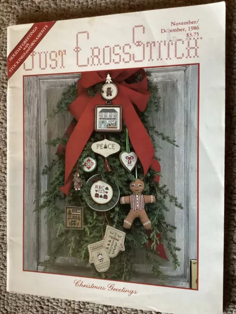 Just Cross Stitch Magazine Holiday  Greetings Nov/December 1986 Christmas