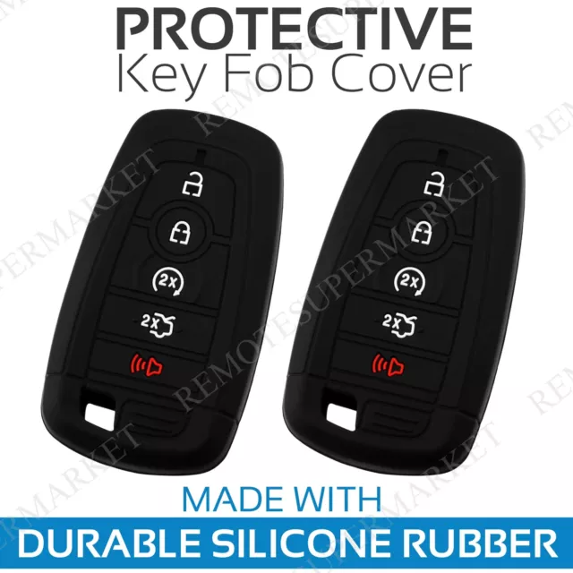 2 Key Fob Cover for 2018-2019 Ford F-150 Raptor Remote Case Rubber Skin Jacket