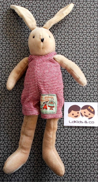 DOUDOU PELUCHE MOULIN ROTY LA GRANDE FAMILLE LAPIN SYLVAIN RAYE 30 cm - D998