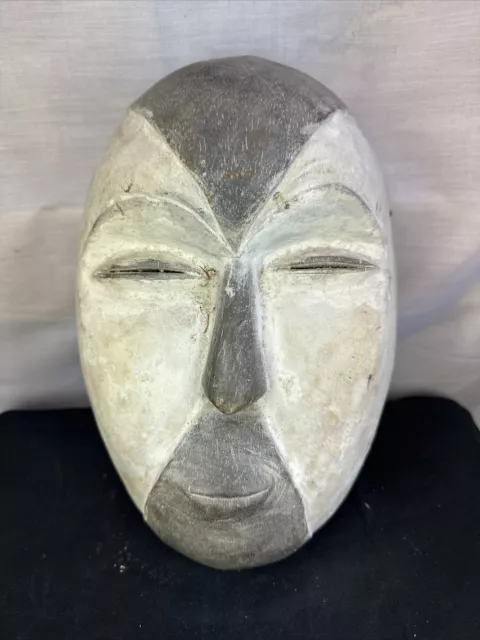 African Face Mask FANG Gabon TRIBAL ART AFRICAN ART PRIMITIVE 14” White Paint
