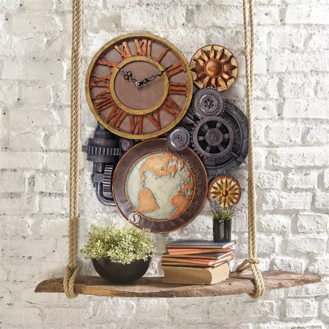 Design Toscano Gears of Time Sculptural Wall Clock: Large