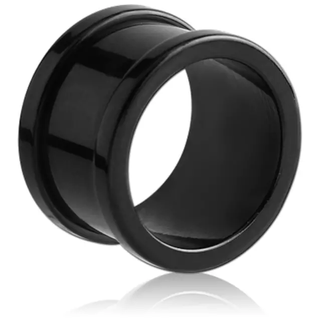 Orecchino Flesh Tunnel Blackline 10 mm orecchio piercing acciaio inox 316 L