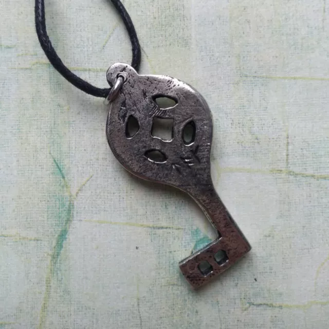 Asgard Viking Key Pewter Pendant Cord Necklace Cosplay LARP AV024 UK Made 2