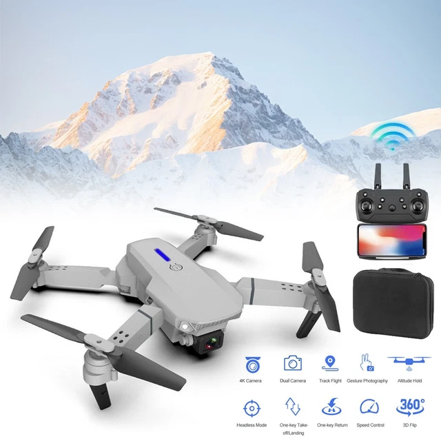 4K HD DRONE Dual Camera WIFI FPV Foldable Selfie RC Quadcopter+3 ...