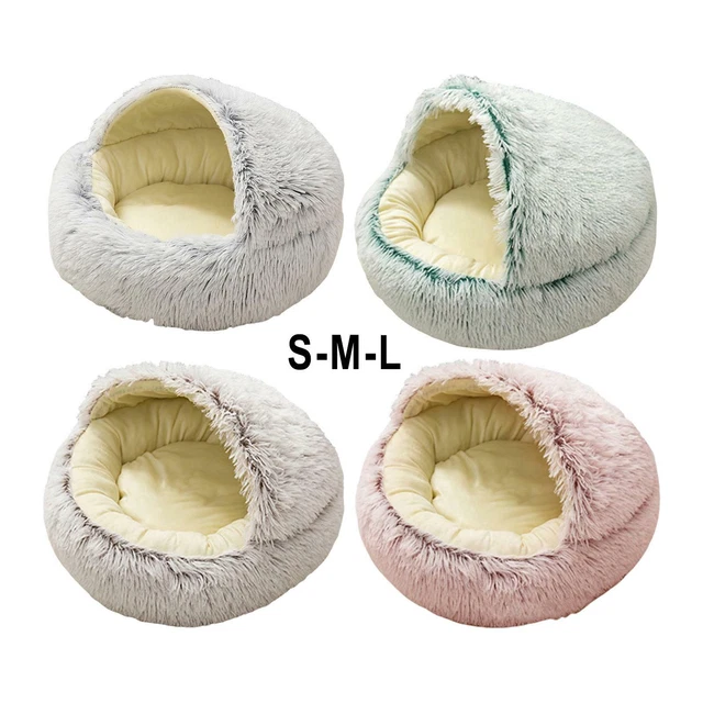 Chien de compagnie moelleux doux en peluche chat lit   rond chaud tapis