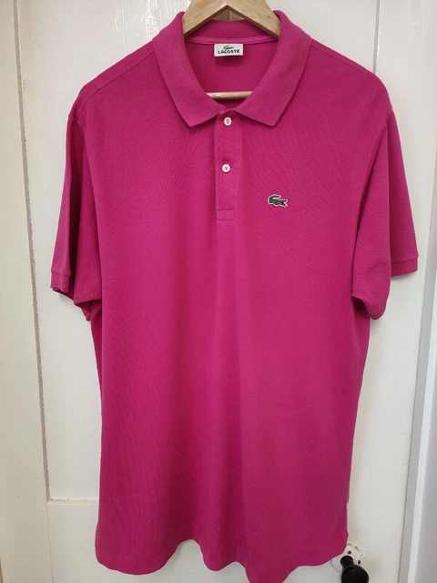 Lacoste Mens Pink Polo Shirt SIZE 7 UK XXL