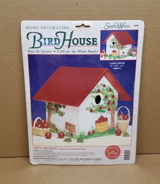 Simply Wood Hogar Decoración Hogar Casa Pájaro Kit Manzana Huerto 6"x6.5""x6"" NUEVO