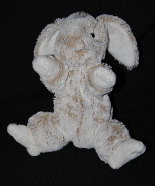 Peluche doudou lapin SOFT FRIENDS LGRI marron beige chiné 22 cm assis TTBE