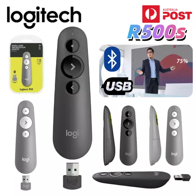 LOGITECH Wireless Presenter R500s Laser Pointer Clicker PPT Presentation Pen AU