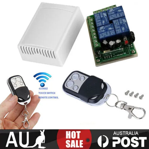 433MHZ 4CH Channel Wireless Transmitter RF 4Relay Remote Control Switch Receiver