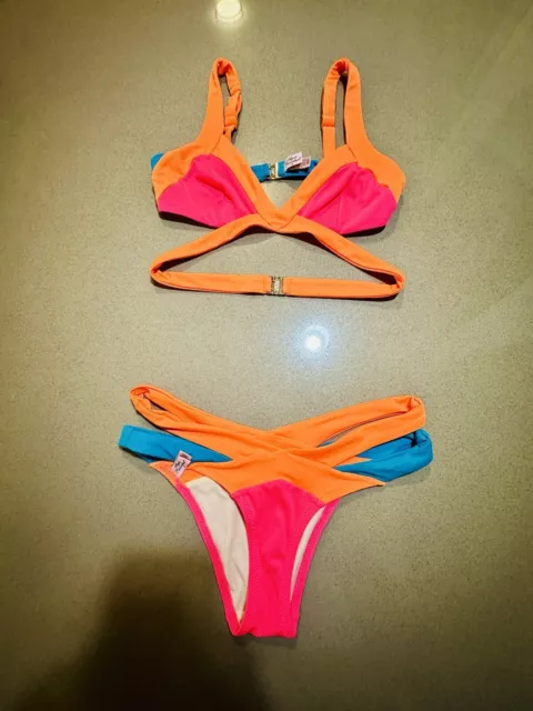 Agent Provocateur Mazzy Orange Blue Pink Bikini Set