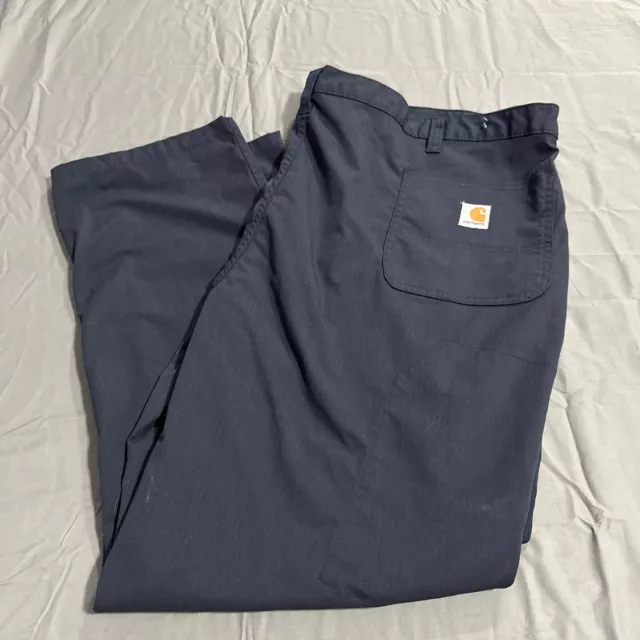 Men's 48/30 (50/30) CARHARTT 74533-20 Relaxed Fit Navy Blue Ripstop Canvas Pants