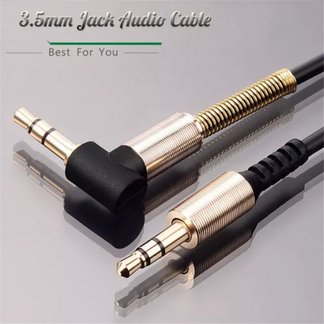 Speaker Stereo 90 Degree Male to Male 3.5mm Audio Cable Right Angle Aux Cord