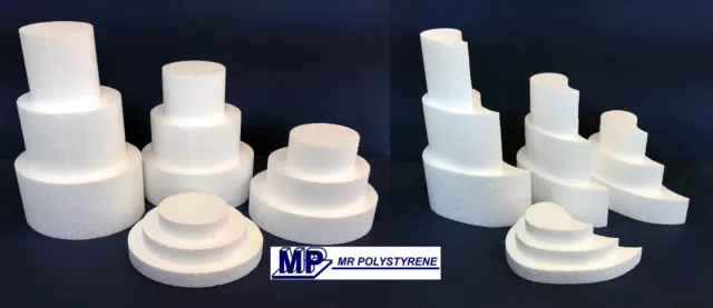 Cake Dummy Oval Tear Straight Edge Polystyrene Various Size, Depth Shape