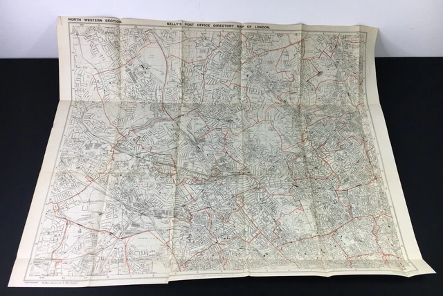 ANTIQUE KELLYS POST Office Directory Map of London North Western ...