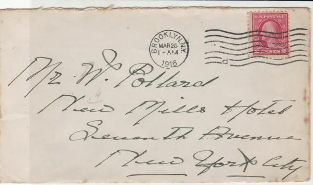 united states 1916 brooklyn N.Y. cancel stamps cover ref 21105
