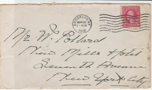 united states 1916 brooklyn N.Y. cancel stamps cover ref 21105