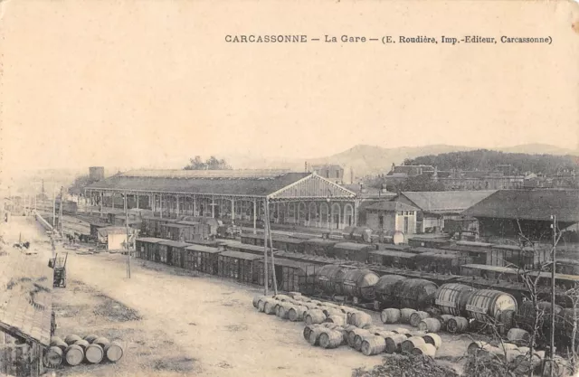Cpa 11 Carcassonne / La Gare / Train