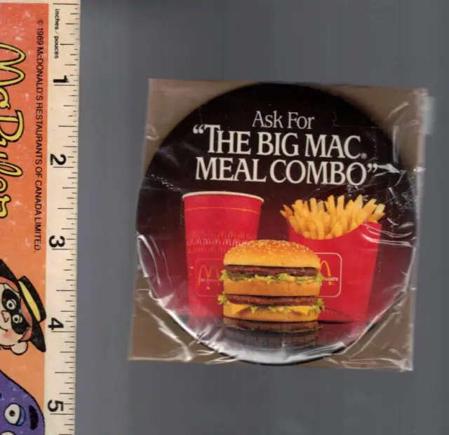 Mcdonalds Pinback Ask For The Big Mac Meal Combo Nm-Mint