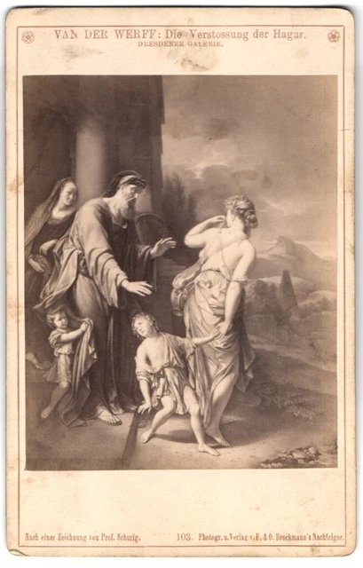 Fotografie F. Brockmann, München, Gemälde Die Verstossung der Hagar, Foto nach