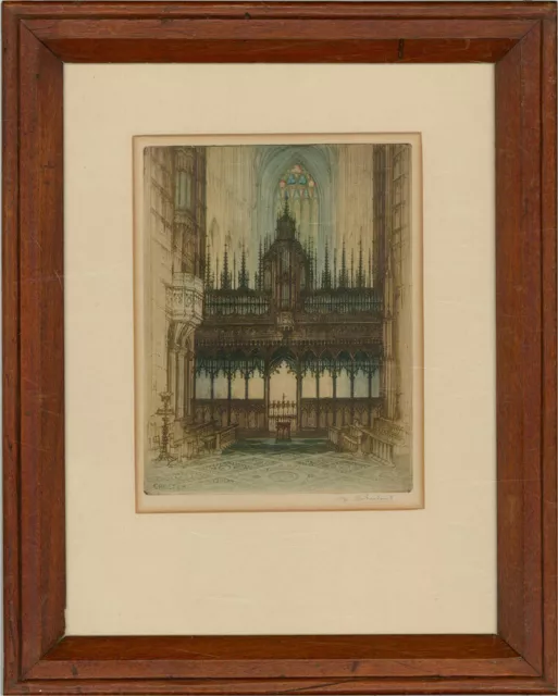 Edward Sharland (1884-1967) - Early 20th Century Etching, Rood Screen, Chester