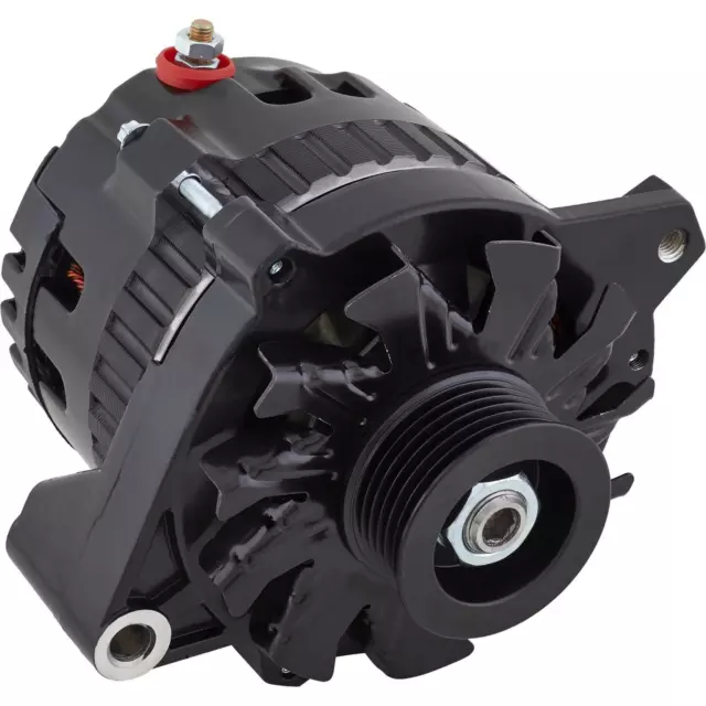 GM CS-130 Style 220 Amp Alternator, Serpentine Pulley, Black