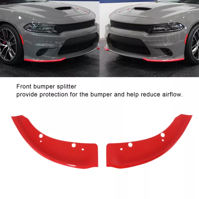 Car Red 2pcs Front Bumper Lip Splitter Protector For Challenger Scat Pack