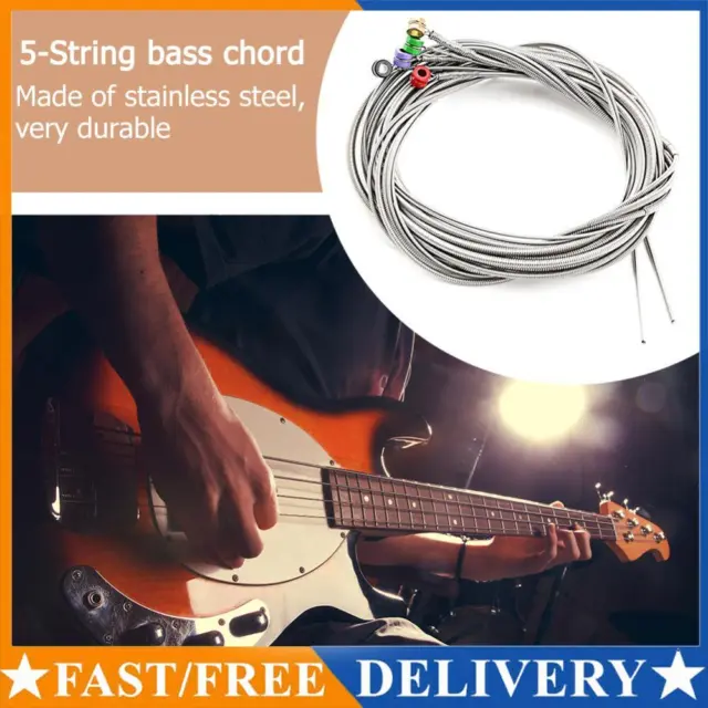 5pcs Bass Strings Stainless Steel Electric Bass Strings Gift for Guitar Beginner