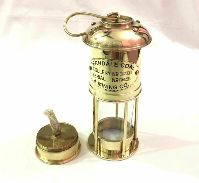 Messing, Glas Maritim Schiff Licht Laterne Öl Lampe Für Dekorativ Heim Handmade