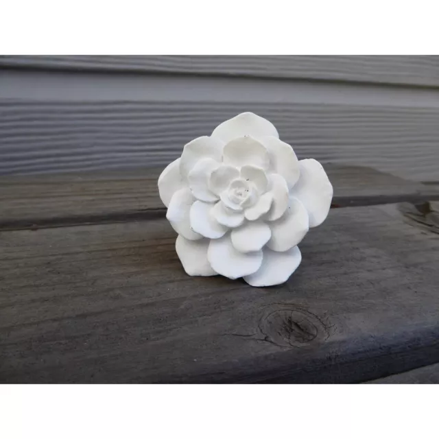 Vintage Drawer Pull Resin White Flower Handle Kitchen Cabinet Dresser Door Knob