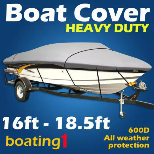 Heavy Duty Premium 600D 16ft-18.5ft Traileable Marine Grade Boat Cover