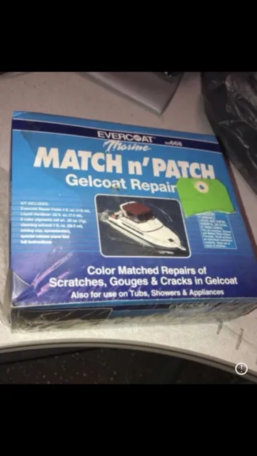 Match n' Patch Gelcoat Repair Kit Evercoat Marine Boat Surface 668 Gel Coat, New