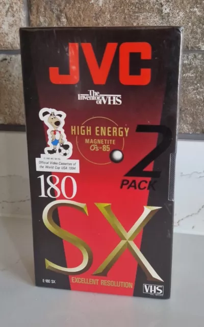 JVC SX High Energy 180 E-180  3 Hours 2x Video Tapes VHS New and Sealed