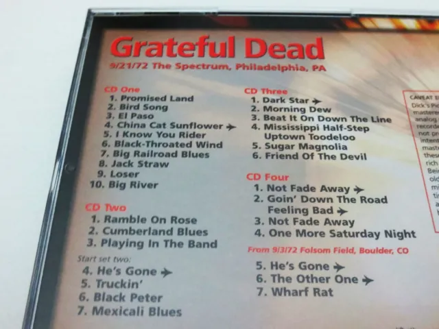 Grateful Dead Dick's Picks 36 Spectrum Philadelphia 9/21/72 1972 Thirty Six 4 CD 3