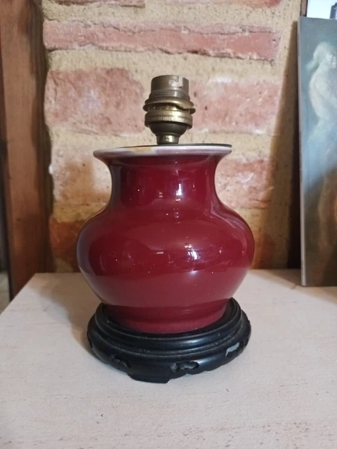 ANCIEN PIED DE lampe boule en grés signé EUR 15,00 - FR