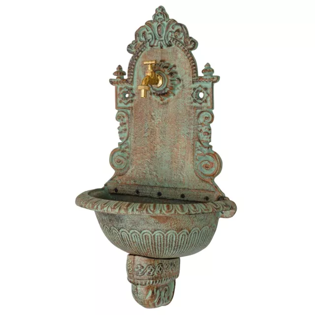 Fontaine murale de jardin avec vasque fonte style antique 76cm d