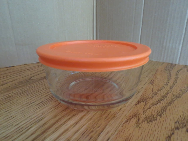 Pyrex Glass Bowl 2 Cups 7200 A & Orange Cover Lid 7200 PC